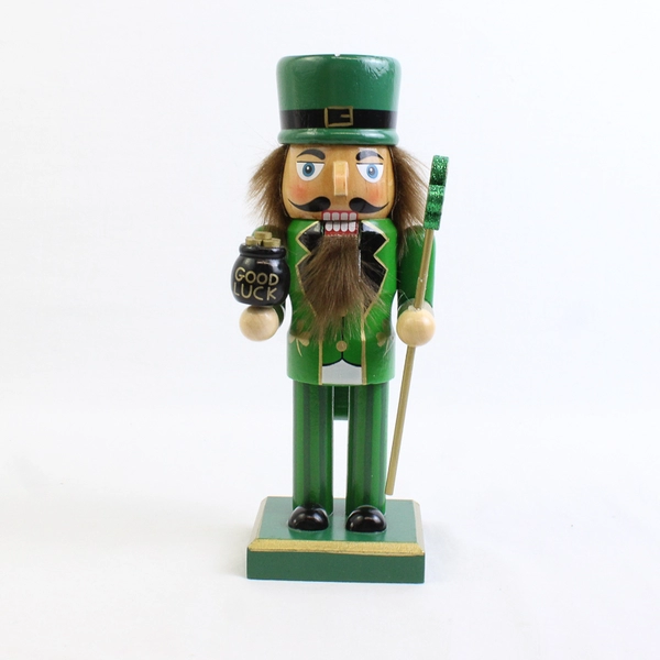 St. Patrick's Day Leprechaun Wooden Decorative Nutcracker 9"