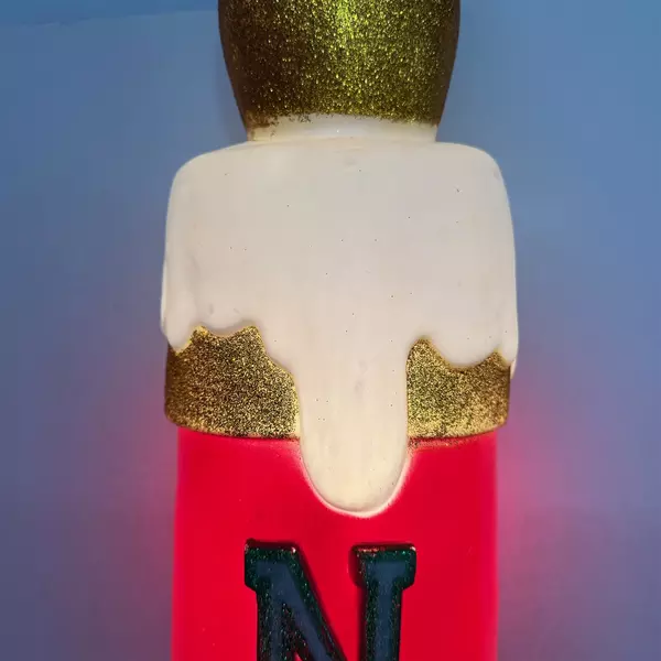 "Noel" Light Up Red and Gold Candle Glitter Christmas Decoration 44"