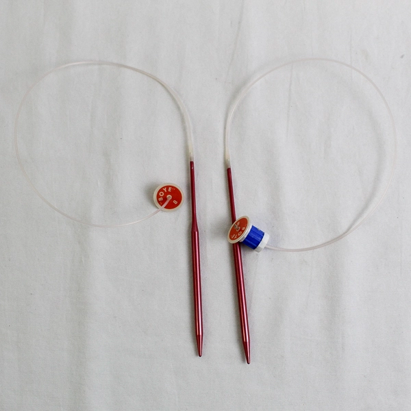 Lot of 3 Plastic Green and Pink Circular and Flex Knitting Needles Boye 8