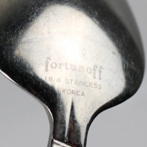 Lot of 7 Fortunoff FTU23 Pattern 18/8 SS Oval Shaped Soup Spoons 7.75" Rare HTF