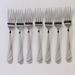 Lot of 7 Mikasa Swirl Pattern Dinner Forks 18/10 Stainless 8.25" Hard to Find