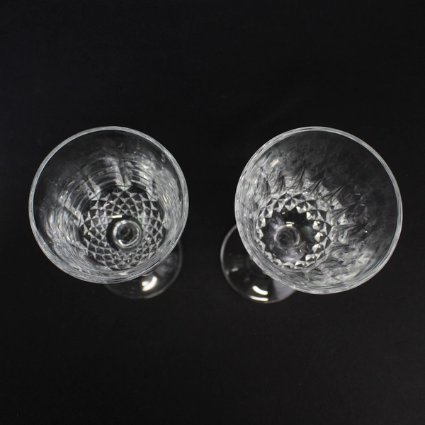 Set of 2 Anchor Hocking Legacy Lead Crystal Wine Glasses