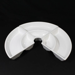 3 Certified International White Ceramic Divided Replacement Lazy Susan Bowls