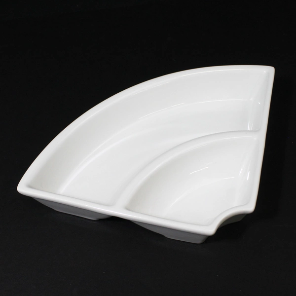 3 Certified International White Ceramic Divided Replacement Lazy Susan Bowls