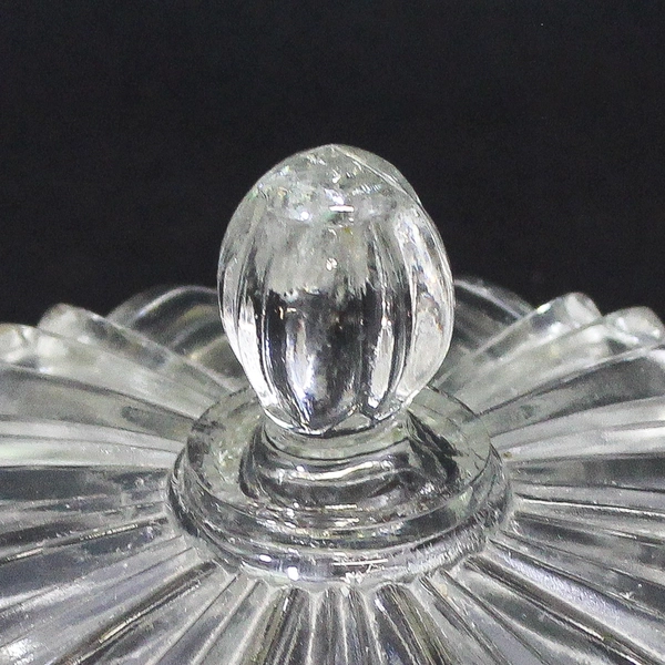 Vintage Anchor Hocking Old Cafe Lidded Candy Dish Clear 7 Inch