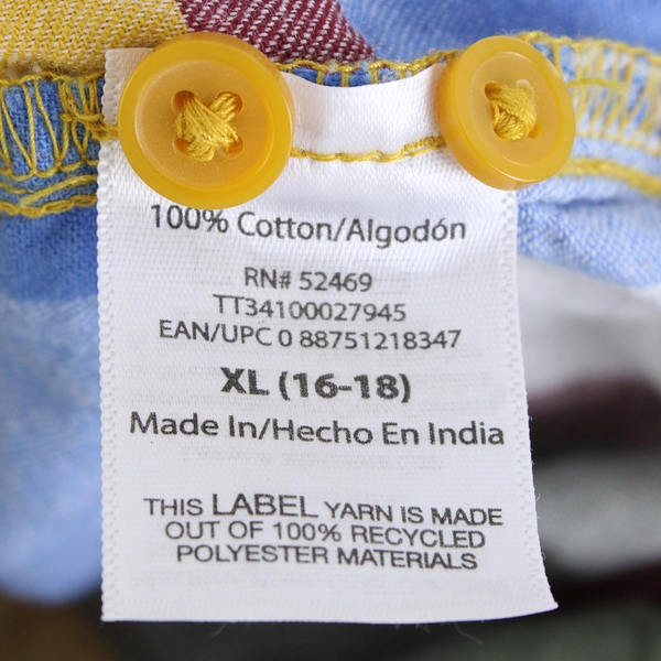 Time & Tru Juniors XL (16-18) Multicolor Plaid Button Up Roll Tab Sleeve Shirt