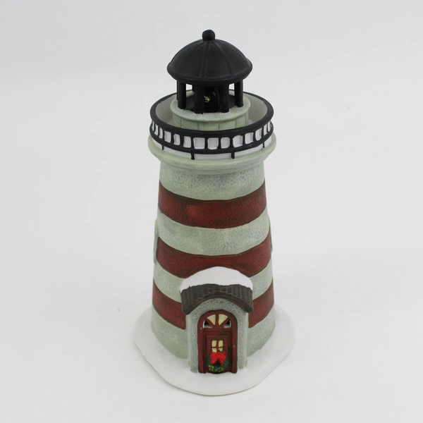 2006 Holiday Time Blue Waters Collection Bayside Lighthouse Lighted Figurine