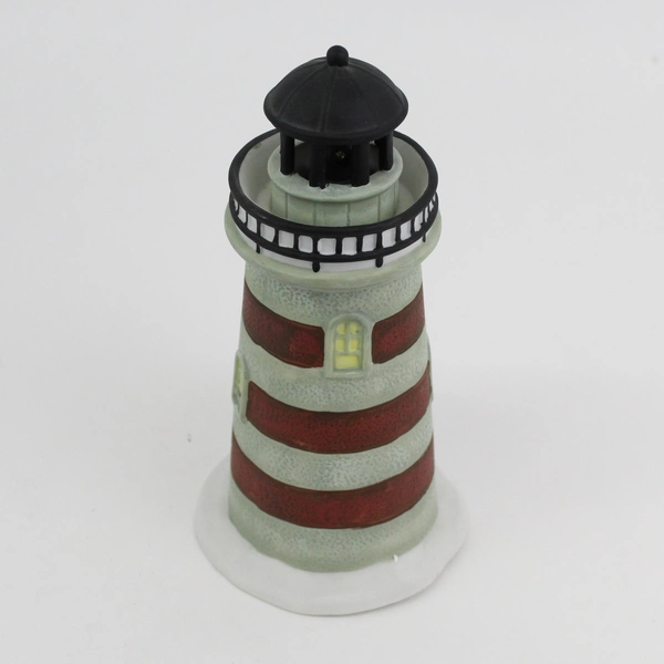 2006 Holiday Time Blue Waters Collection Bayside Lighthouse Lighted Figurine