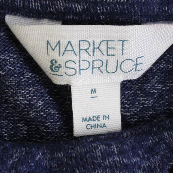 Market & Spruce Women's M Navy/White/Gray Colorblock Turtleneck Sweater 