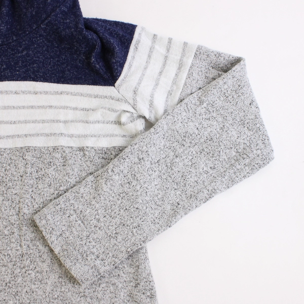 Market & Spruce Women's M Navy/White/Gray Colorblock Turtleneck Sweater 