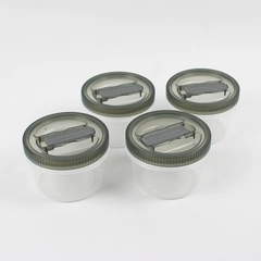 Lot of 4 Small Round Plastic Containers w/Twist & Lock Lids