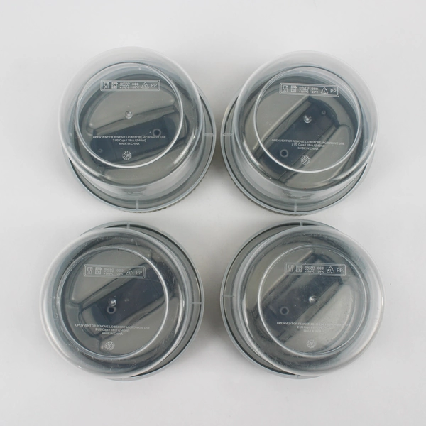 Lot of 4 Small Round Plastic Containers w/Twist & Lock Lids