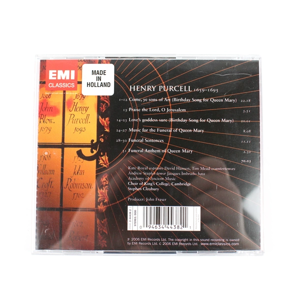 Purcell Music For Queen Mary Music CD Choir of King's College & Others 2006