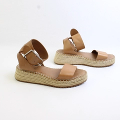 Franco Sarto Brown Faux Leather Platform Wedge Sandals Women's Size 6M