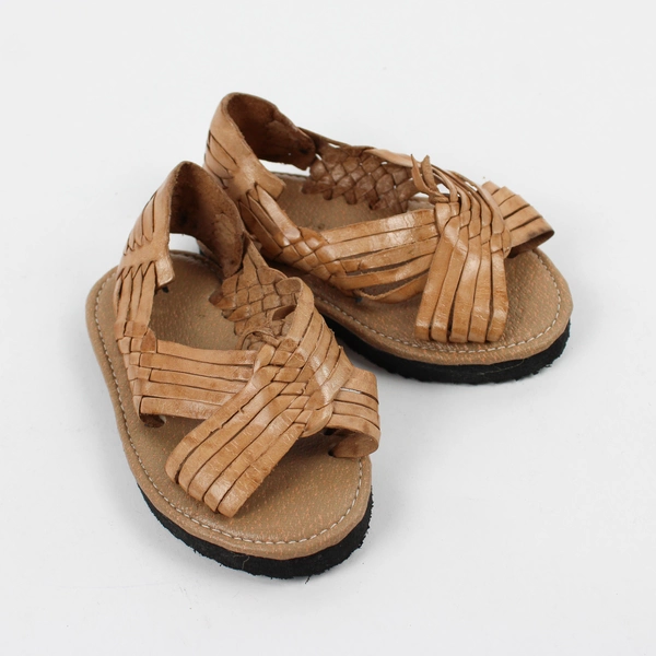 Unbranded Beige Faux Leather Huarache Sandals Baby/Toddler 12 Mouths Size