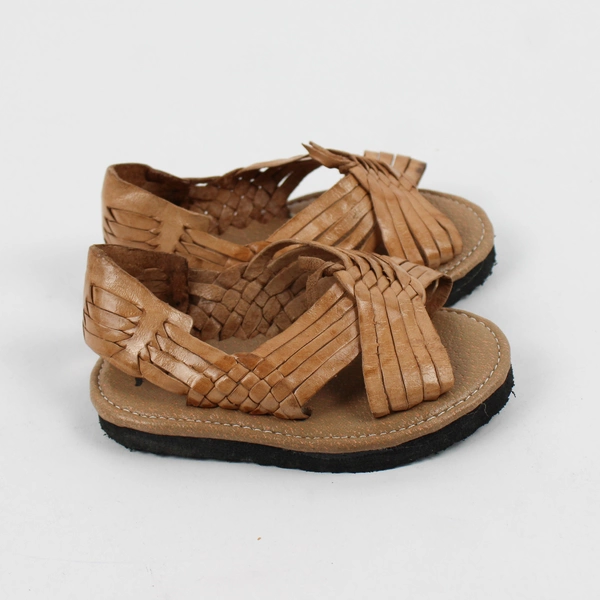 Unbranded Beige Faux Leather Huarache Sandals Baby/Toddler 12 Mouths Size