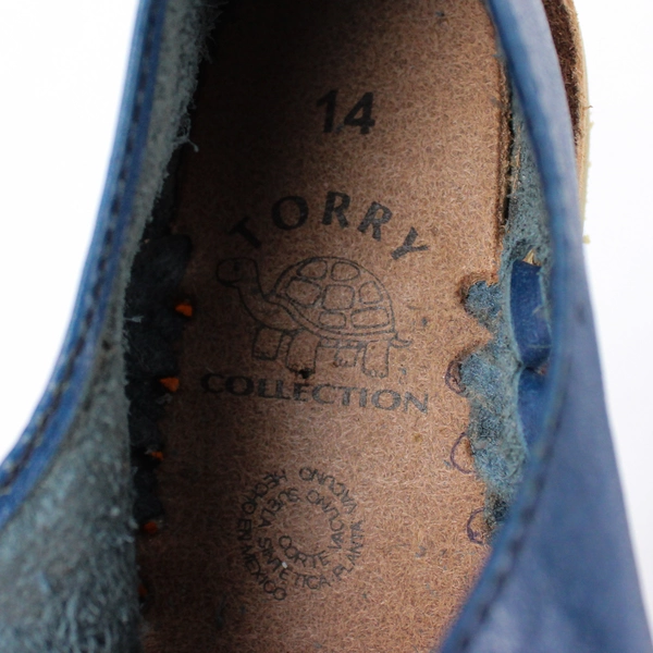 Torry Collection Blue Leather Shoes Baby/Toddler 14 Months Size (No Laces)