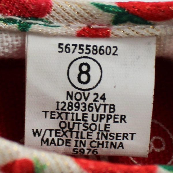 US Sports Pink/White Zip Up Shoes Strawberry Pattern Infant US Size 8