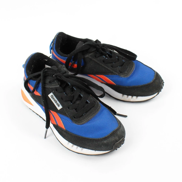 Reebok Blue/Black/White/Orange Classic Lace Up Sneakers Boys US Size 1