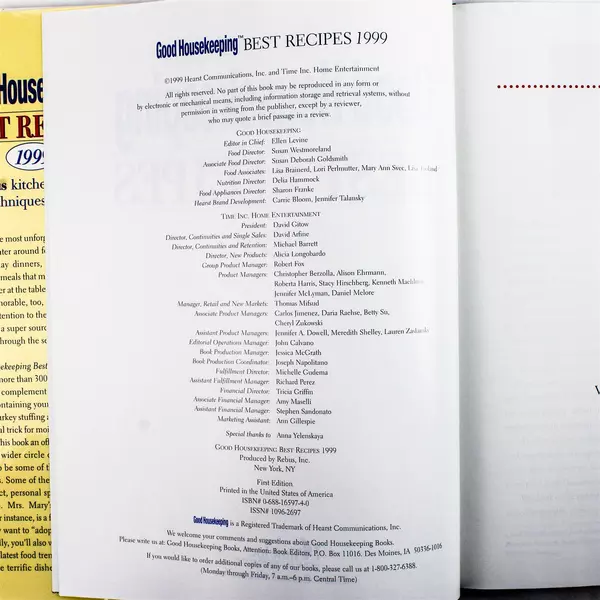 Good Housekeeping Best Recipes Cookbook 1999 Annual Tested Recipes