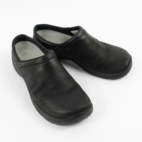 Merrell Encore 2 Slide AC+ Pro Slip On Clogs Black Leather Women's Size 9.5