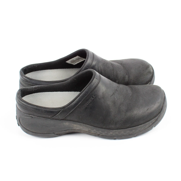 Merrell Encore 2 Slide AC+ Pro Slip On Clogs Black Leather Women's Size 9.5