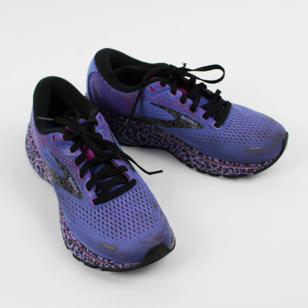 Brooks Ghost 14 Running Shoes Purple Leopard Print Women's 6.5 (No Insole)