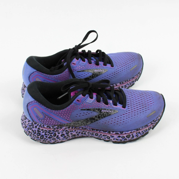 Brooks Ghost 14 Running Shoes Purple Leopard Print Women's 6.5 (No Insole)