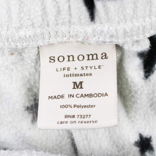 Sonoma Life + Style Women's M White with Star Pattern Pajama Pants