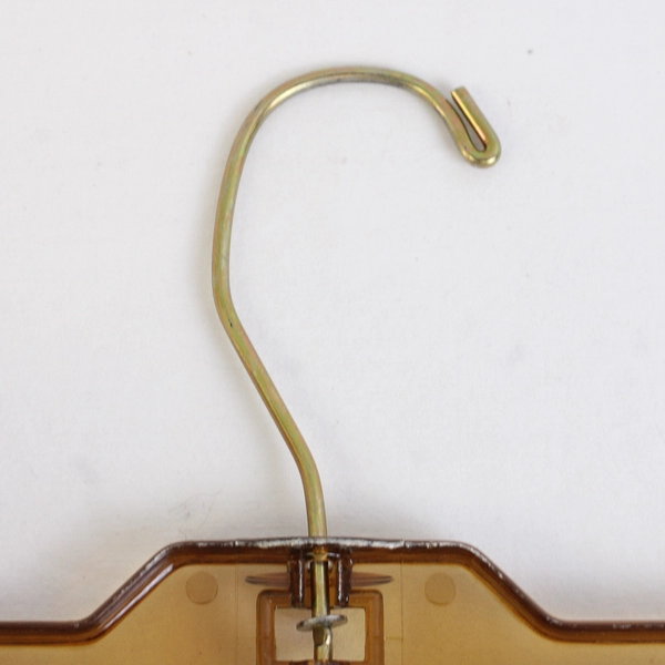 Set of 5 A&E Allied Plastics Transparent Brown Amber Hangers with Metal Clips