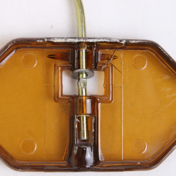 Set of 5 A&E Allied Plastics Transparent Brown Amber Hangers with Metal Clips