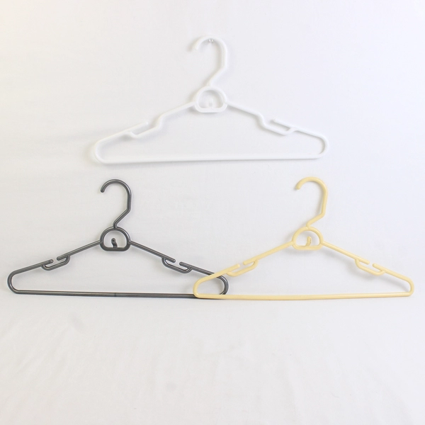 Mixed Lot of 10 Plastic Clothes Hangers Beige White Gray
