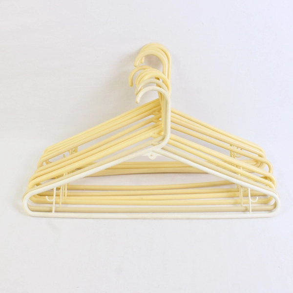 Mixed Lot of 10 Plastic Clothes Hangers Beige White