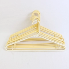 Mixed Lot of 10 Plastic Clothes Hangers Beige White