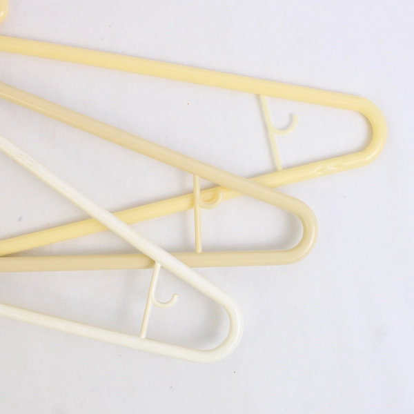 Mixed Lot of 10 Plastic Clothes Hangers Beige White