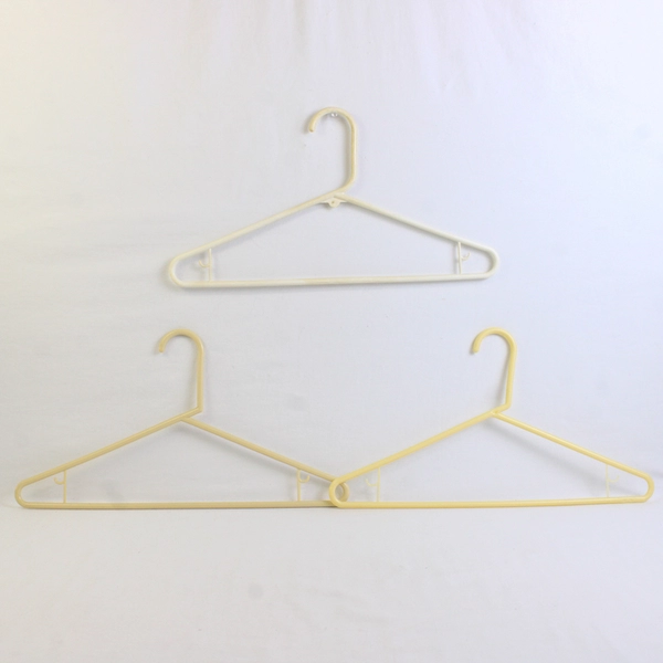 Mixed Lot of 10 Plastic Clothes Hangers Beige White