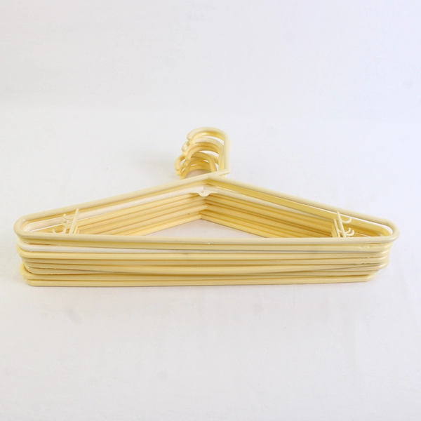 Mixed Lot of 10 Plastic Clothes Hangers Beige White