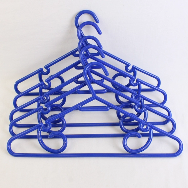 Set of 5 Dark Blue Plastic Clothes Hangers Closet Storage