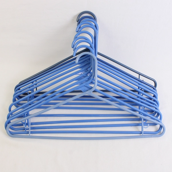 Mixed Lot of 10 Light Blue Plastic Clothes Hangers