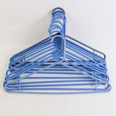 Mixed Lot of 10 Light Blue Plastic Clothes Hangers