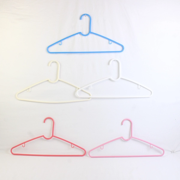 Mixed Lot of 10 Plastic Clothes Hangers White Pink Blue