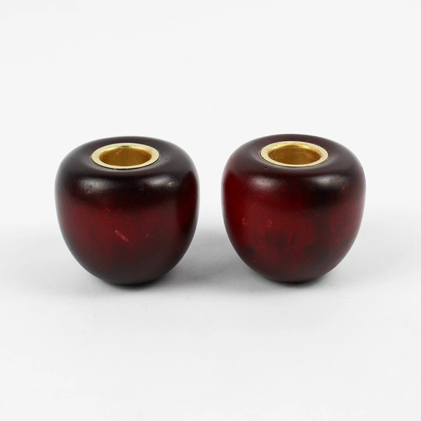 Exclusive Design for The Creative Circle Red Wooden Candle Stick Holders