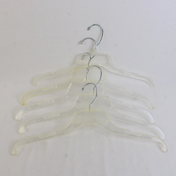 Lot of 5 Clear Plastic Clothes Hangers Closet Organization
