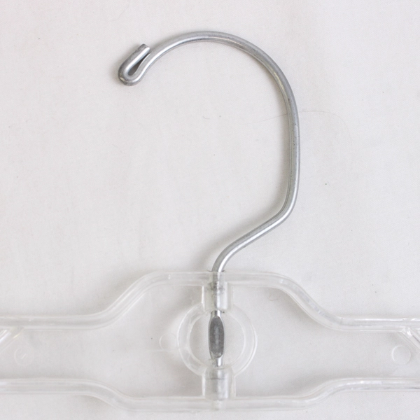 Lot of 5 Clear Plastic Pants Skirt Hangers with Metal Clips