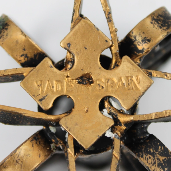 Lot of 2 Unbranded Wrought Iron Metal Spanish Candlestick Holders Made in Spain