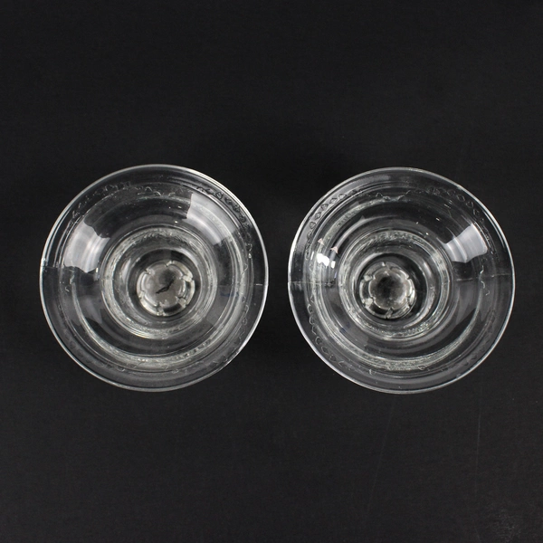 Lot of 2 Indiana Glass Recollections Candlestick Holders Clear Etched Glass