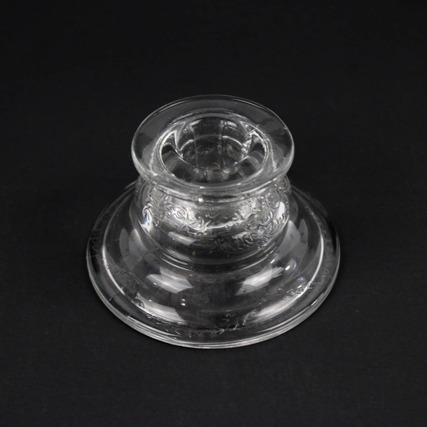 Lot of 2 Indiana Glass Recollections Candlestick Holders Clear Etched Glass