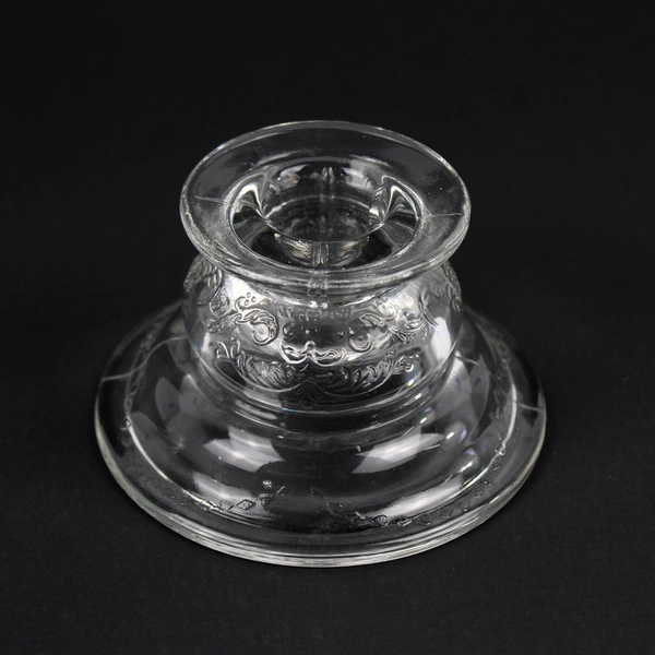 Lot of 2 Indiana Glass Recollections Candlestick Holders Clear Etched Glass