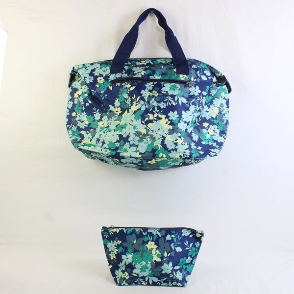 Women's 2 Pc. Green & Blue Floral Weekender Luggage Set
