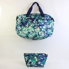 Women's 2 Pc. Green & Blue Floral Weekender Luggage Set